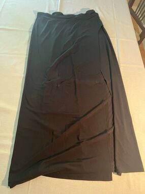 DKNY Classic Black Wrap Maxi Skirt with Slit size S